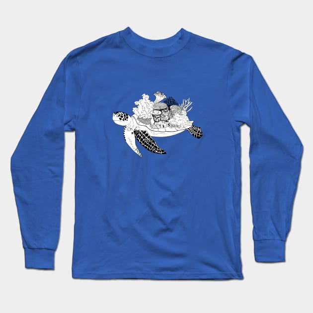 Coral Turtle Long Sleeve T-Shirt by bridge